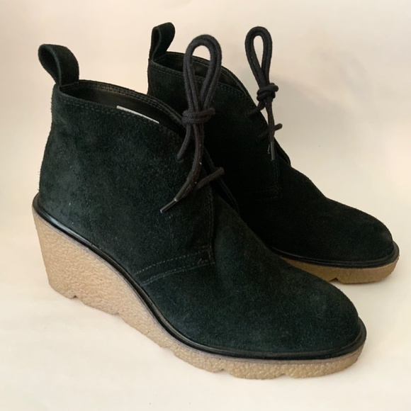 Clarks Clarkford DBT Black Suede Chukka Ankle Boots Leather Wedge heel Booties 9 - Picture 10 of 16